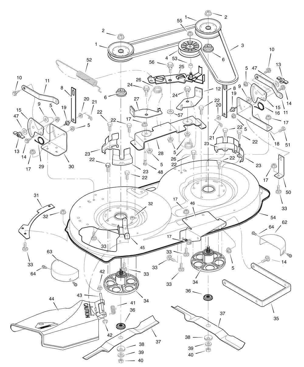 Mower Housing Diagram and Parts List for 7800295-405012X108 2008 Briggs and Stratton Lawn Tractor